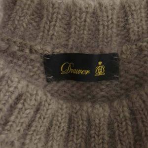 Drawer 22AW 3Gモヘアウール天竺編みクルーネックニット モカ