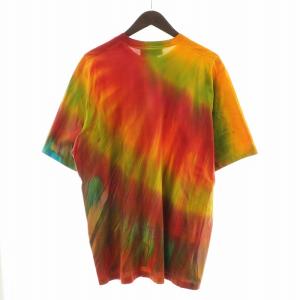 DSQUARED2 22SS Tシャツ カットソー 半袖 ロゴ プリント グラデーション タイダイ 総柄 M オレンジ 赤