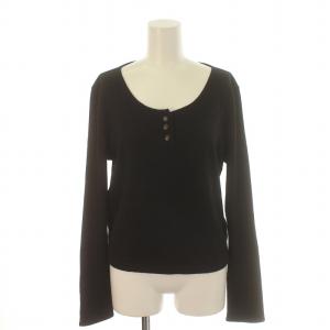 00A ココマークボタン ニット プルオーバー ヘンリーネック カシミヤ シルク混