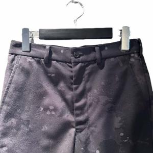 BLACK COMME des GARCONS 18AW ペイント加工 クロップド スラックス XSサイズ ブラック系 1B-P004