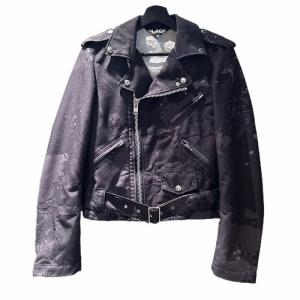 18AW ペイント加工 ダブル ライダースジャケット XS ブラック系 1B-J015