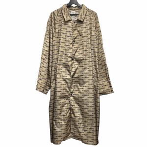 18SS ロゴプリント フーデットレインコート アウター ロング