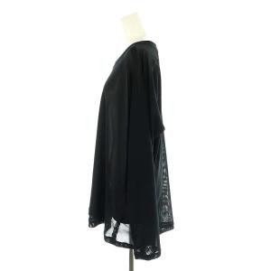 Needles メッシュ カットソー Tシャツ 長袖 L 黒 ブラック EJ224 /DF OS
