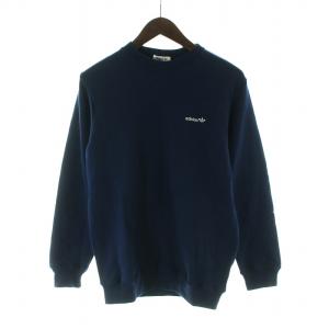 タグ付き ヴィンテージ デサント製 スウェット トレーナー 長袖 ロゴ 刺繍 裏毛 M 紺 ネイビー GY18
