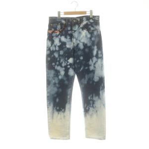 デニムパンツ加工ケミカル テーパード M 紺 ネイビー /HK OS SH