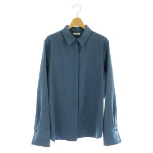 新ロゴ ロングスリーブシャツ 長袖 比翼ボタン ブルーグレー /ES OS