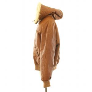 A BATHING APE 初期 ラクーンファー付きカウレザーN-2Bダウンジャケット