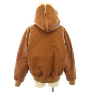 A BATHING APE 初期 ラクーンファー付きカウレザーN-2Bダウンジャケット