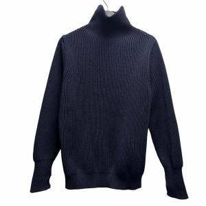 Andersen-Andersen 5GG ミドルゲージ ウール タートルネック ハイネック ニット  XS 紺 ネイビー