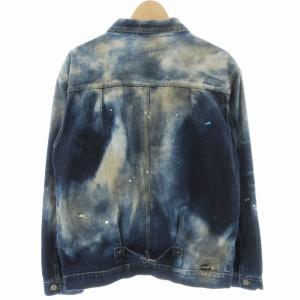 SEQUEL デニムジャケット ペイント加工 ヴィンテージ加工 L ネイビー SQ-21AW-JK-10