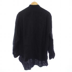 COMOLI 22SS リネンWクロス プルオーバーシャツ リネン100％ S ブラック