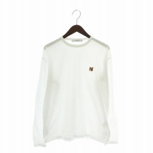 Tシャツ 長袖 ロンT キツネ 刺繍 ホワイト GY18