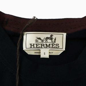 HERMES PULL COL ROND サマーニット S ネイビー