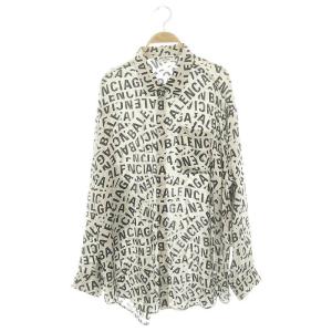 ロングスリーブシャツ ロゴ総柄 グレー 34 XXS ブラック 681050