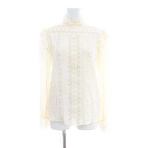 エディスリマン 刺繍 スタンドネック ブラウス 34 アイボリー