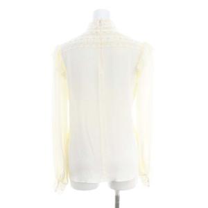 CELINE エディスリマン 刺繍 スタンドネック ブラウス 34 アイボリー