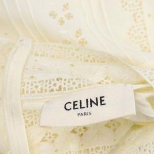 CELINE エディスリマン 刺繍 スタンドネック ブラウス 34 アイボリー