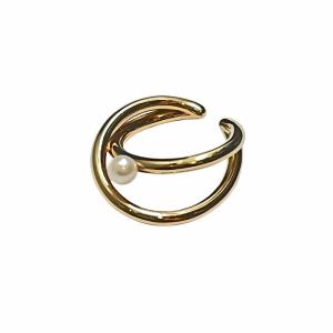 ete リングカフ パール リング イヤーカフ 925 12号 ゴールドカラー