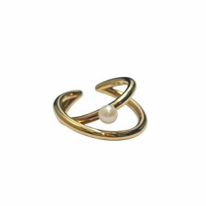 ete リングカフ パール リング イヤーカフ 925 12号 ゴールドカラー