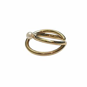 ete リングカフ パール リング イヤーカフ 925 12号 ゴールドカラー