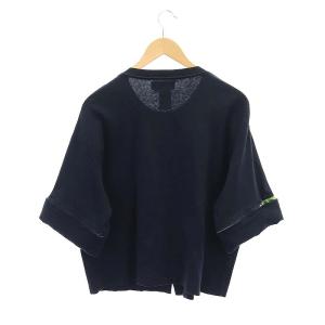 Yohji Yamamoto POUR HOMME コットン スリーブデザイン ジップアップカーディガン M  ネイビー