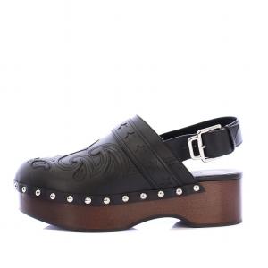 HERMES Hippie mule サンダル レザー 37 ブラック