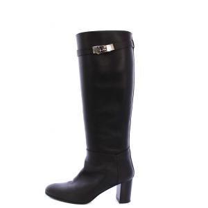 HERMES ケリー ロングブーツ レザー 37.5 ブラック