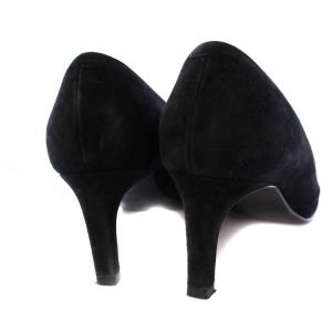 HERMES パンプス スエード 37 ブラック /KH KH