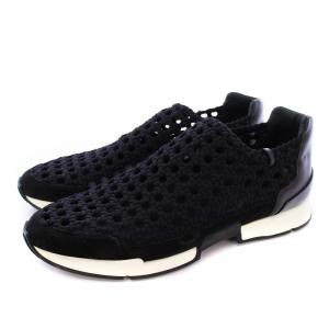 HERMES メッシュ スリッポン 37 ブラック