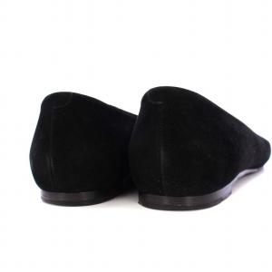 HERMES パンプス フラットシューズ スエード 36.5 ブラック /KH KH