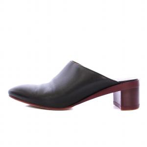 HERMES サボ ミュール レザー 37 ブラック