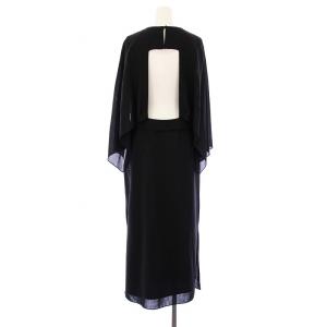 HERMES ロングワンピース ケープ 38 ブラック