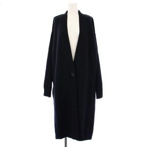 ニットカーディガン カシミヤ  42 ネイビー ブラック