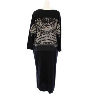 HERMES ゾディアック ワンピース シルク カシミヤ 38 ブラック