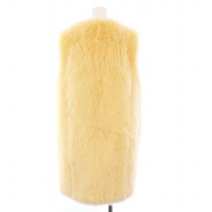 HERMES ラムファーベスト ロング アウター 36 べージュ