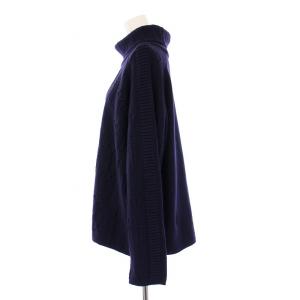 HERMES ニット セーター タートルネック ネイビー