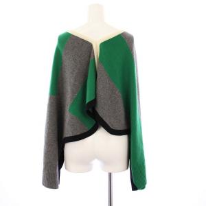 HERMES ニットポンチョ カシミヤ TU グリーン