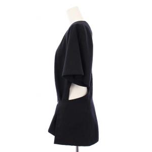 HERMES Apron ブラウス カットソー バックオープン シルク 38 ネイビー