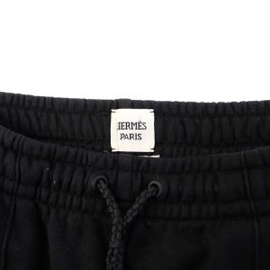HERMES スウェット ジョガーパンツ ロゴ刺繍 34 ブラック