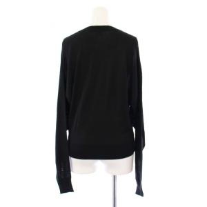 HERMES ニット セーター ホースマーク刺繍 シルク 38 ブラック