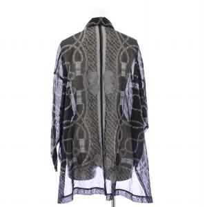 HERMES シアーシャツ ロープ柄 38 ブラック
