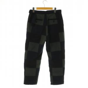sacai 23年製 ロゴベルト付き チェッカープリントパンツ 2 ネイビー