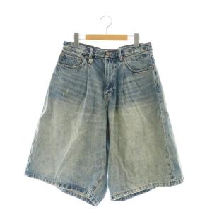 24AW デニムハーフパンツ ダメージ加工 26 ブルー