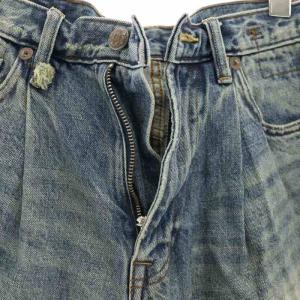 R13 24AW デニムハーフパンツ ダメージ加工 26 ブルー