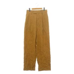 24SS WRINKLED WASHED FINX TWILL PANT ワイドパンツ タック 1 キャメル