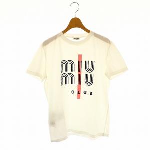 MIUMIU CLUB Tシャツ S ホワイト ブラック ピンク