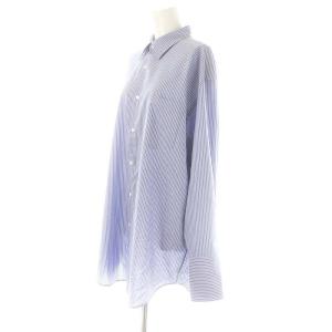 AURALEE 24SS SUPER FINE WOOL STRIPE SHIRT 1 ブルー ホワイト