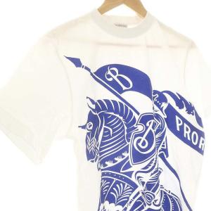 BURBERRY 24SS EKD Tシャツ S ホワイト ブルー 8077668