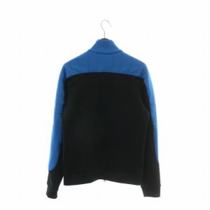 EMPORIO ARMANI トラックジャケット 背抜き ハイネック ジップアップ ロゴ M 黒 ブラック 青 ブルー /XZ GY19