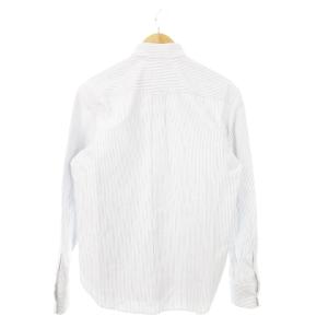 Maison Kitsuné 近年モデル シャツ オックスフォード ボタンダウン 長袖 ストライプ ロゴ フォックス刺繍 39 M 青